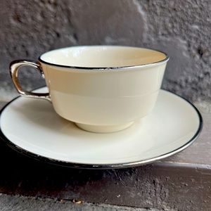 Vintage Franciscan Cup & Saucer. Cream/Platinum Classic and Beautiful.